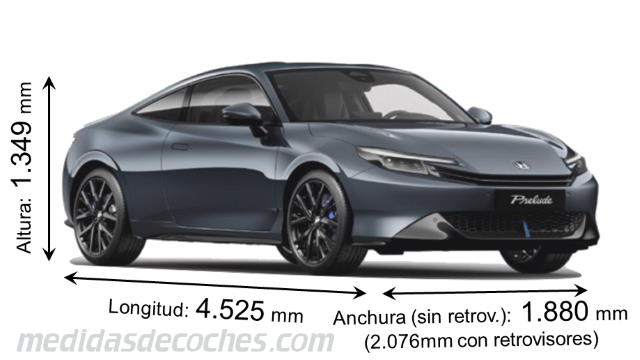 Honda Prelude tamaño