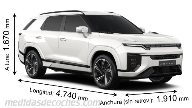 KGM Torres Actyon tamaño