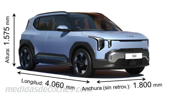 Kia EV2 largo x ancho x alto