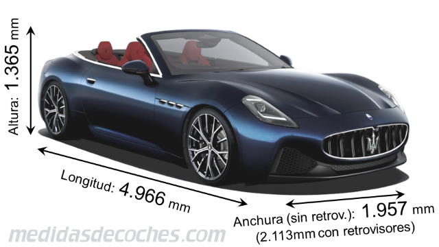 Maserati GranCabrio largo x ancho x alto