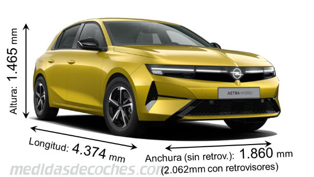 Opel Astra cotas en mm