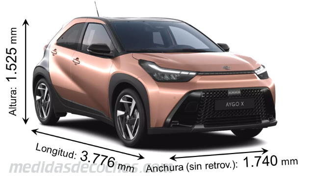Toyota Aygo X Cross largo x ancho x alto