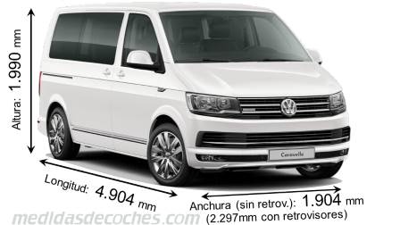 Medidas Volkswagen Caravelle Corta 2015